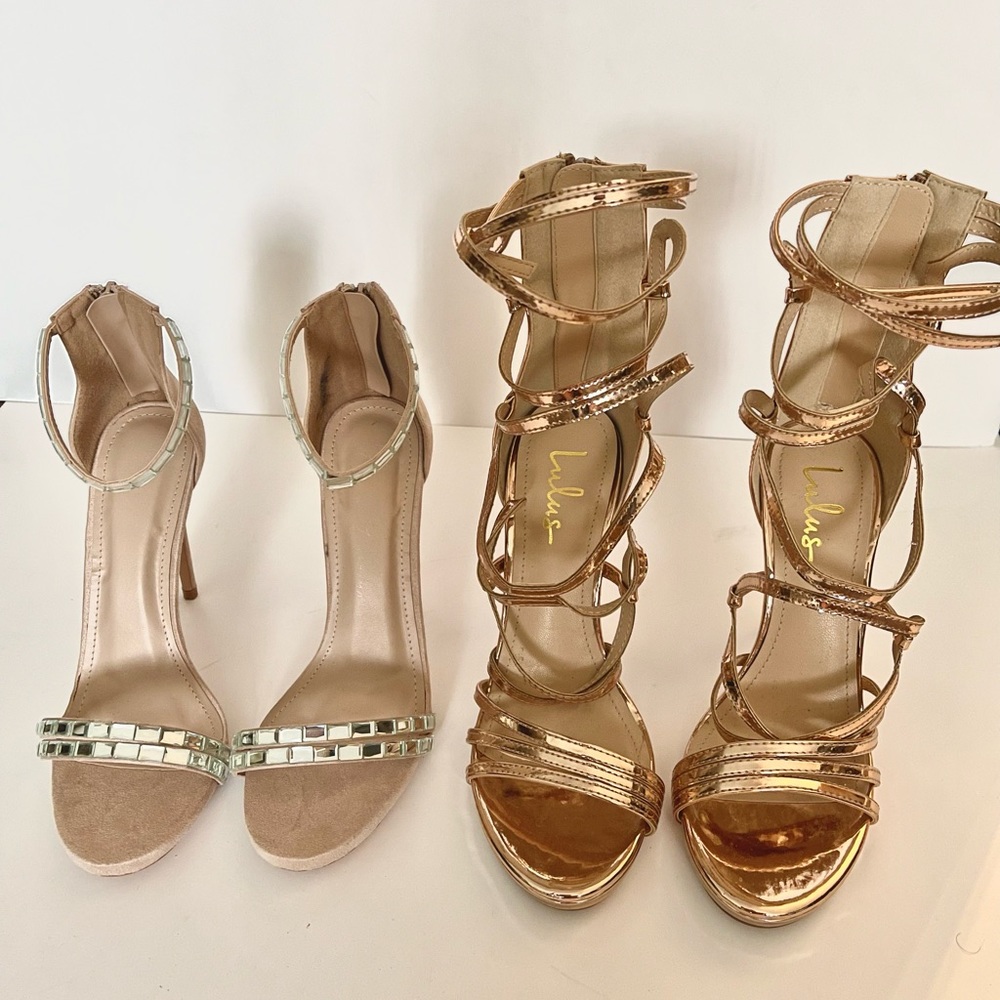 GOLD GLADIATOR HEELS BUNDLE